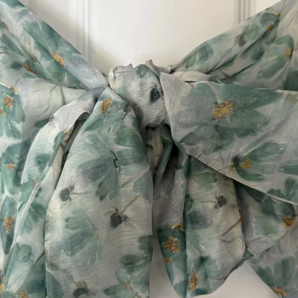 Selfie Leslie Green Floral Dress with Bow Back - Picture 4 of 6